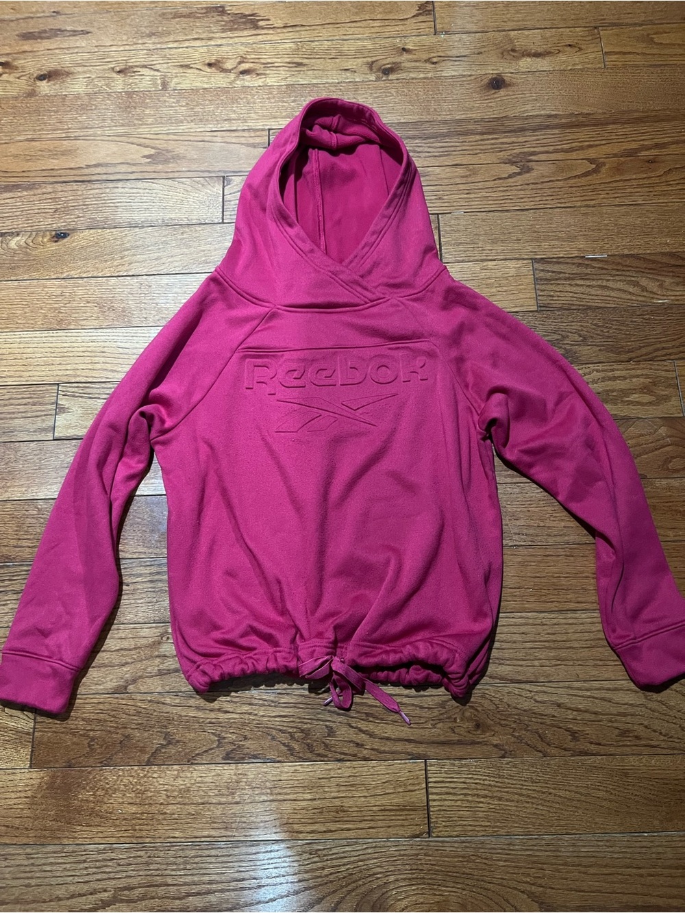 Reebok Magenta Hooded Pullover with Drawstring Hem